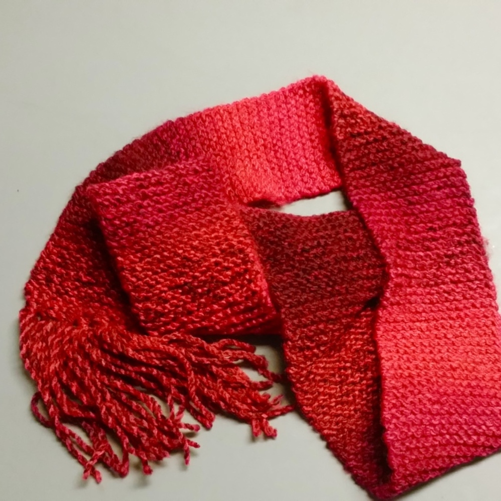 HOLD-Rich Beautiful Red Simple Knit Skinny Scarf